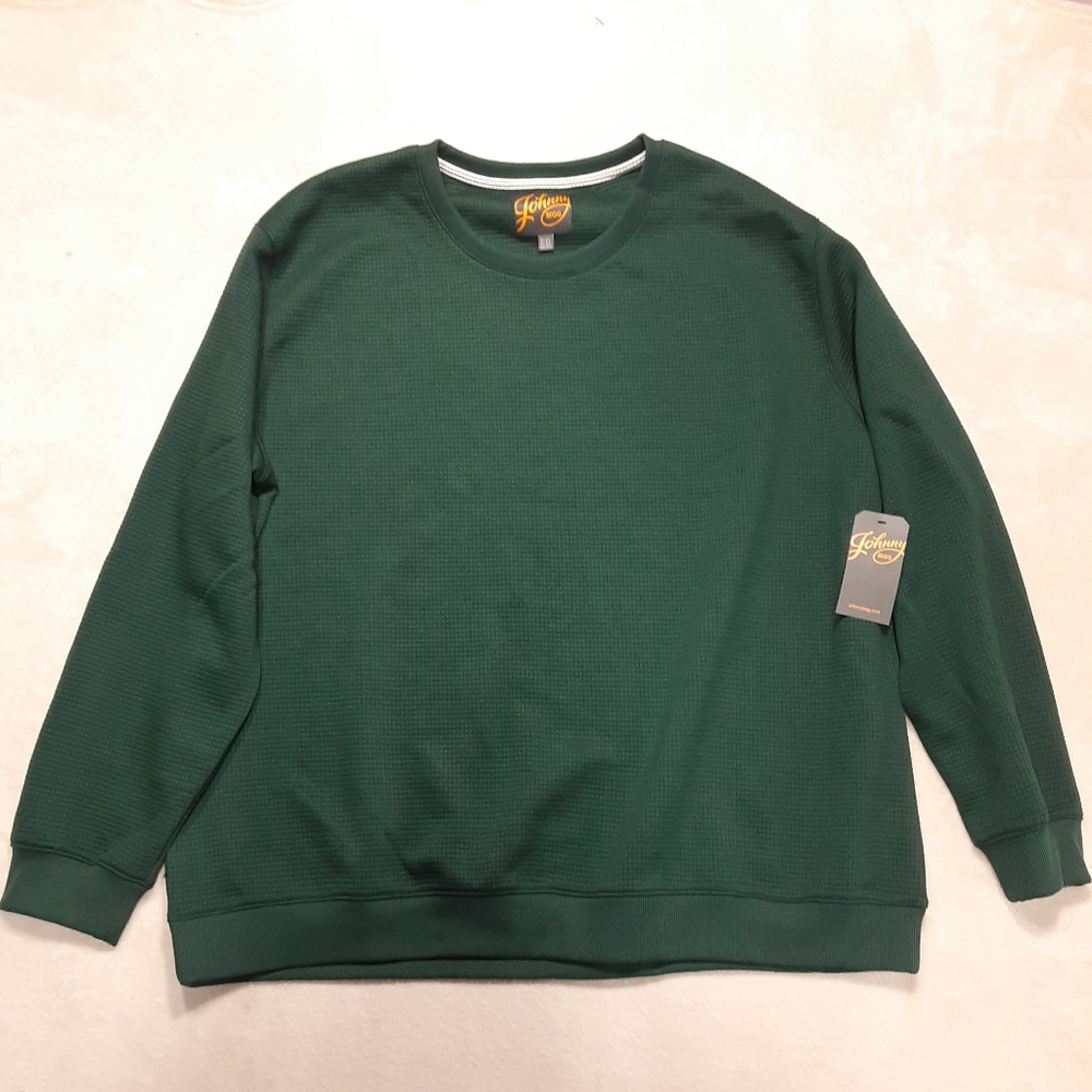 Johnny Bigg Men Joseph Jacquard Crew Sweat Shirt 5XL Green Pine Viscose Blend